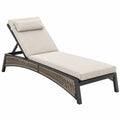 Gartenliege 200 x 70 cm aus Metall und Seilgeflecht in Anthrazit Beige mit verstellbarer Rückenlehne