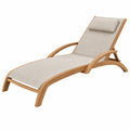 Gartenliege 200 x 65 x 95 cm aus Holz beige mit verstellbarer Rückenlehne