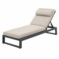 Gartenliege 200 x 70 cm Metall Beige mit verstellbarer Rückenlehne
