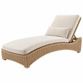 Gartenliege 200 x 75 x 85 cm Geflecht Beige verstellbar für Außenbereiche