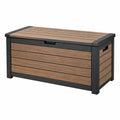 Garten-Aufbewahrungsbox 120 x 60 x 65 cm Metall in Braun Schwarz mit Deckel im modernen Stil