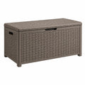 Aufbewahrungsbox 116 x 71 x 65 cm Kunststoff Braun für Garten in Rattanoptik